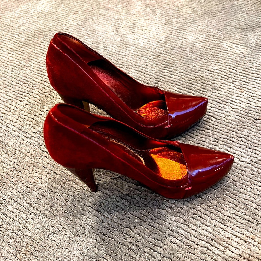 Jonathan Kelsey dark red heels, size 6.5